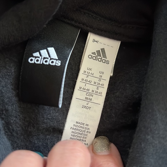 SOLD Adidas  funnel neck hoodie black white - Picture 4 of 5